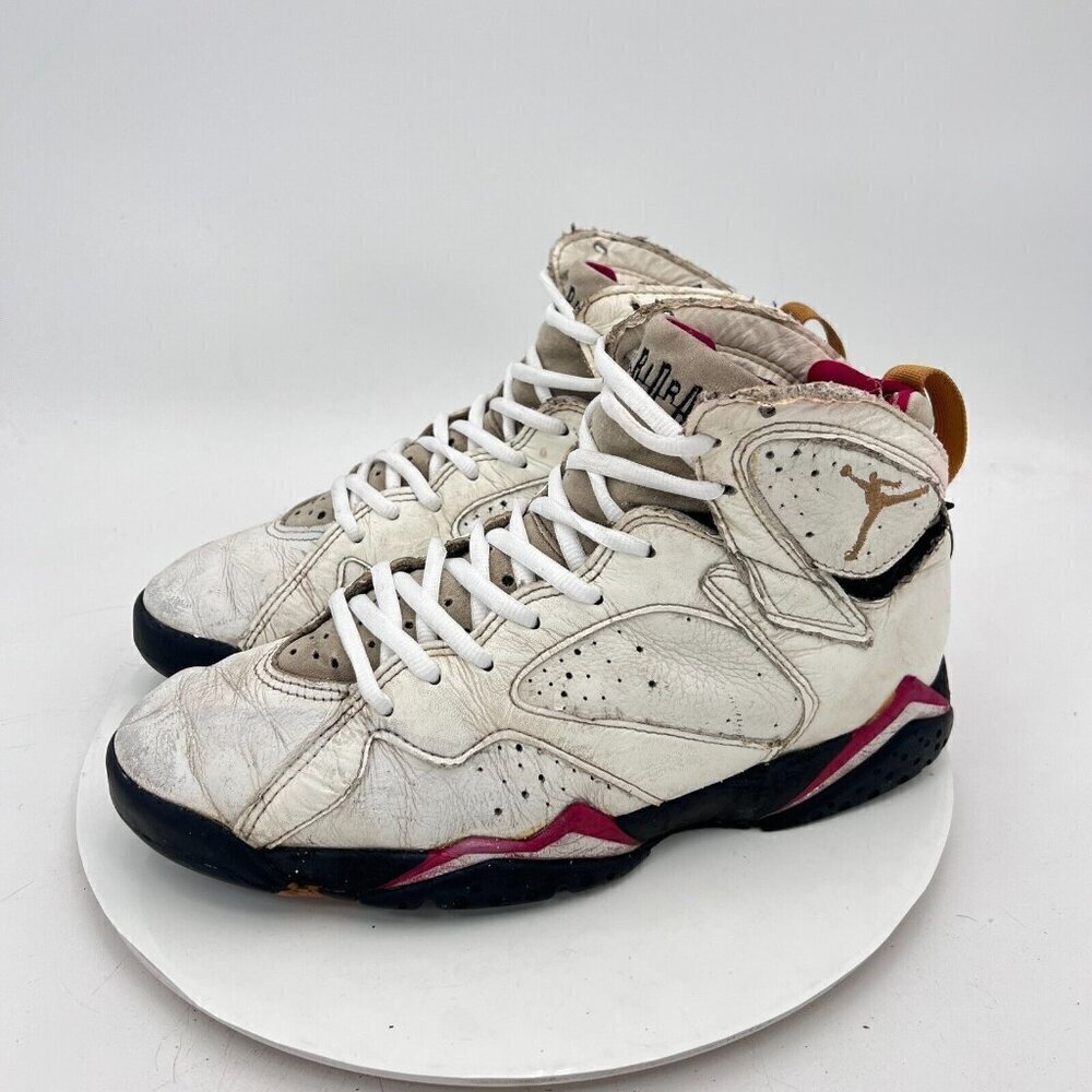 Vintage Nike Air Jordan Retro 7 Cardinal Men Size 10 White Shoes Made In Korea